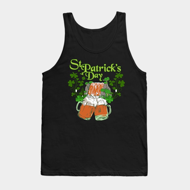 St Patricks Day Pale Ale Beer Waterfall Tank Top by rafaelwolf